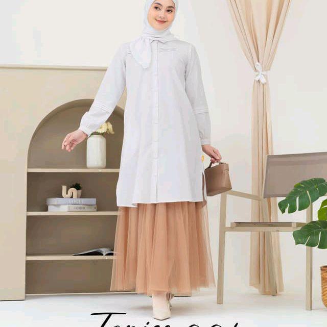 tunik nibras terbaru tonice 001 broken white