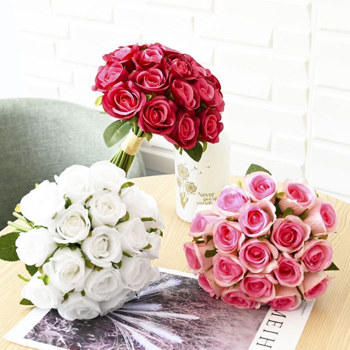 Buket Bunga Mawar Besar | Buket Bunga Pernikahan | Hand Bucket Artificial Flower Rose Bunga Mawar Pa