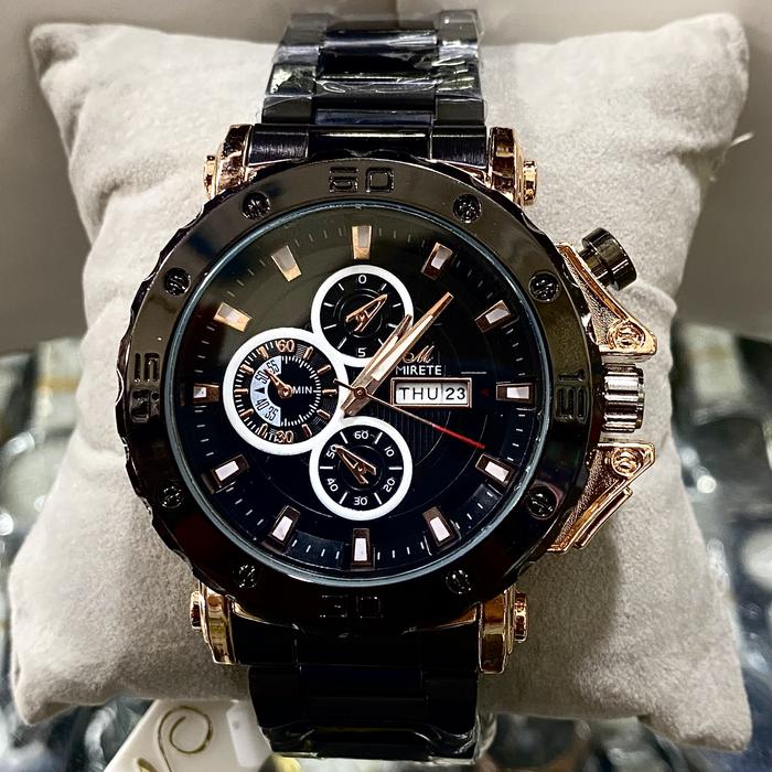 Jam Tangan Pria MIRETE Original 100% Water Resistant Stainless Steel Tanggal&Hari Aktif Quartz Sport