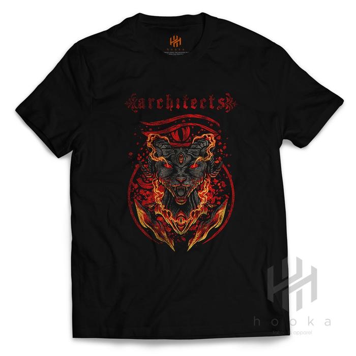 Kaos Band Architects Satanic cats Tshirt Bootleg Metalcore Baju Musik