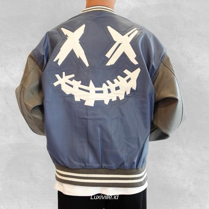 RIC Ricky Is Clown Outline Varsity Jacket Navy Original / Jaket Kaos RickyIsClown Authentic