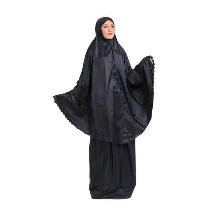 PREMIUM (READY) terjamin Zoya Mukena Devania Prayer Set Dewasa Bahan Parasut Zipper Depan Detail Las