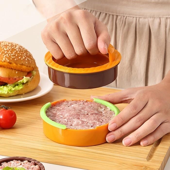 Alat Press Penekan Daging Burger Burger Bacon Press Penekan Daging Burger Mold Bundar 2 Size