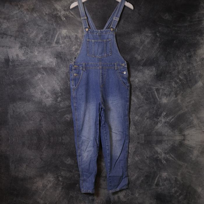 OVERALL COLZA JEANS DENIM PANTS JUMPSUIT CELANA PANJANG OV58 SIZE M 30 31