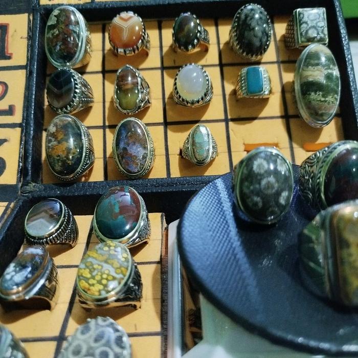 cincin batu akik / batu alam asli