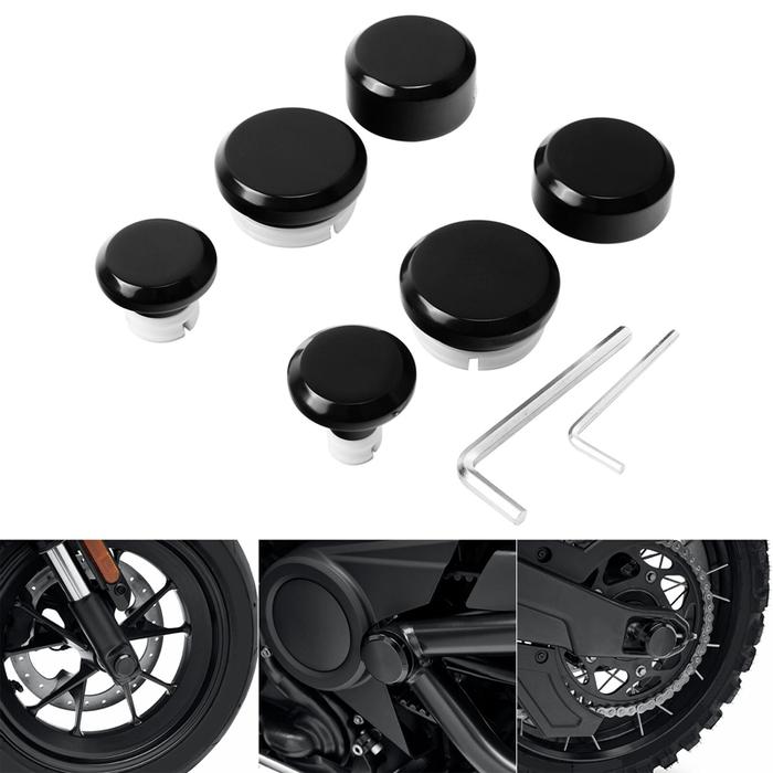 Motorcycle Front Rear Axle Nut Swingarm Pivot Bolt Covers For Harley