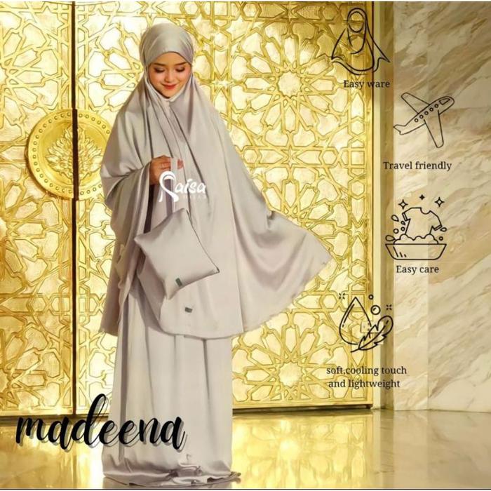 Mukena Madeena Silky Super Mukena Polos Mukena Travel Premium Original Raisa - Original Raisa - Ummi