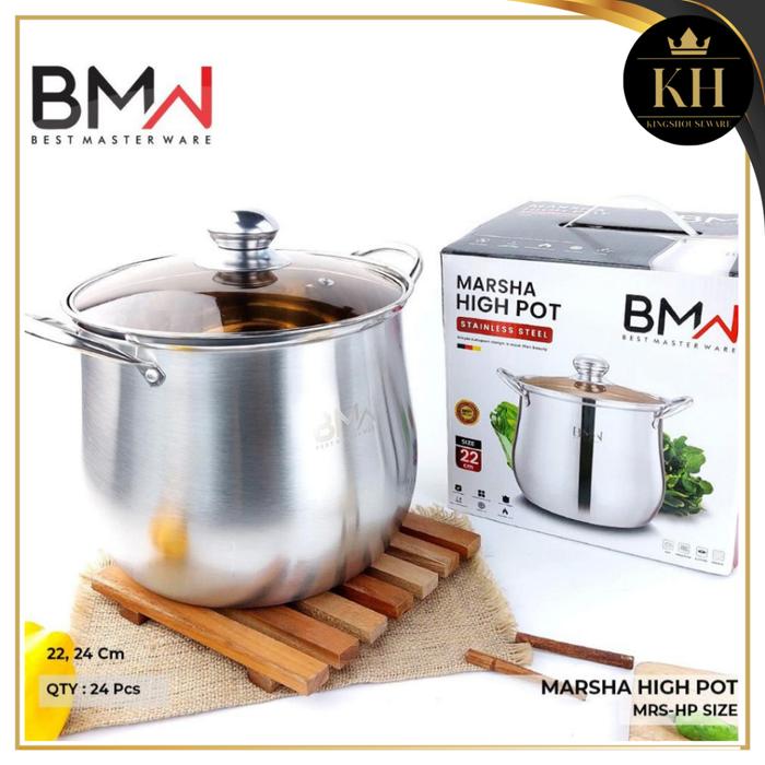 KH - Panci Tinggi 22cm 24cm Stokpot Stainless Steel Tebal | Pot Set | serbaguna Panci Soup