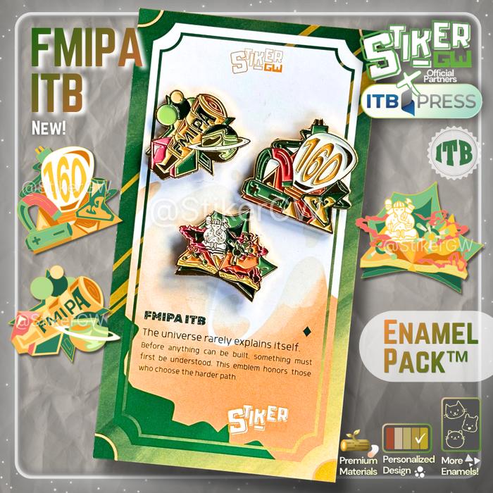 [BERIZIN RESMI] Enamel Pack ITB – FMIPA | 3 Enamel Emblem Pin Bros Fakultas Matematika dan Ilmu Peng