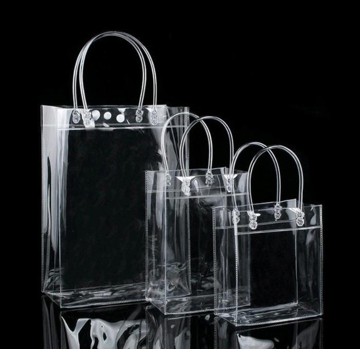 Tas Mika Tas PVC Transparan Bening Plastic Bag Goodie Bag Souvenir shopping bag TT Belanja