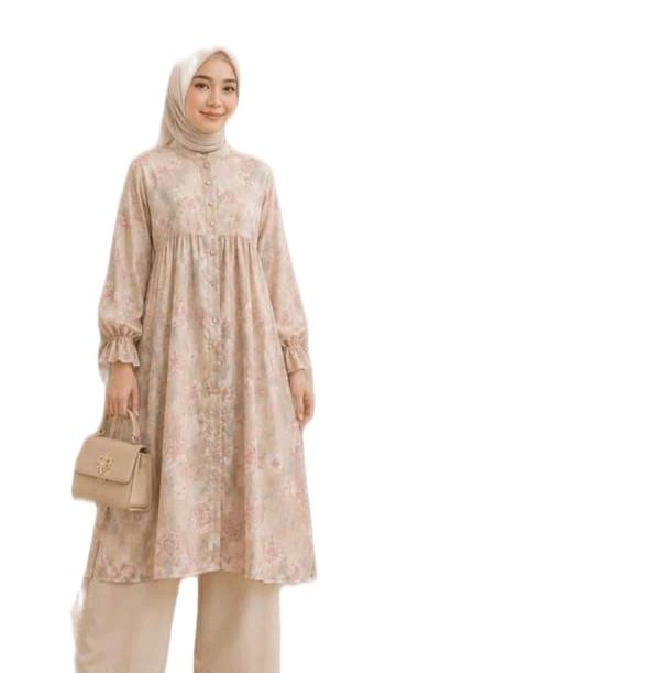 tunik motif bunga bunga