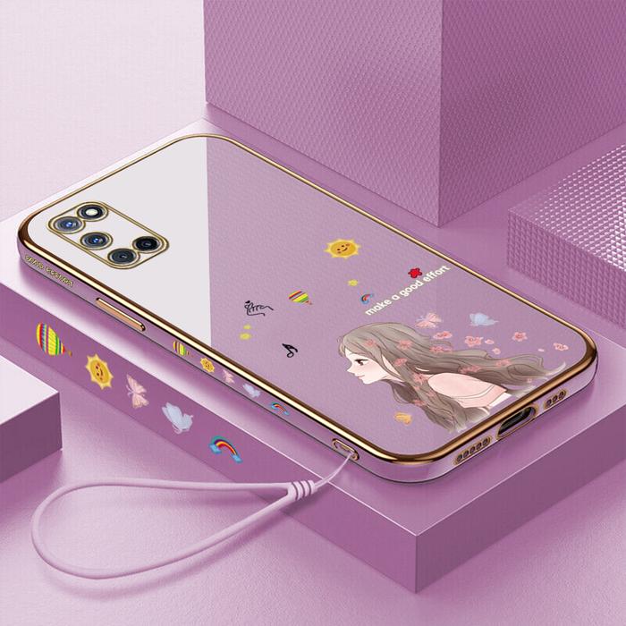Hontinga Casing Ponsel untuk OPPO A92 A52, Pelindung Karet Anti