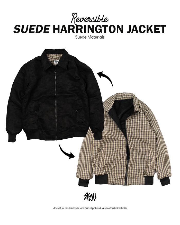 Jacket Suede Harrington Reversible bolak balik pria by Ekyu