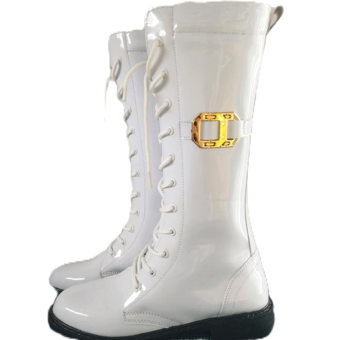 sepatu mayoret putih 1 buah pin gold