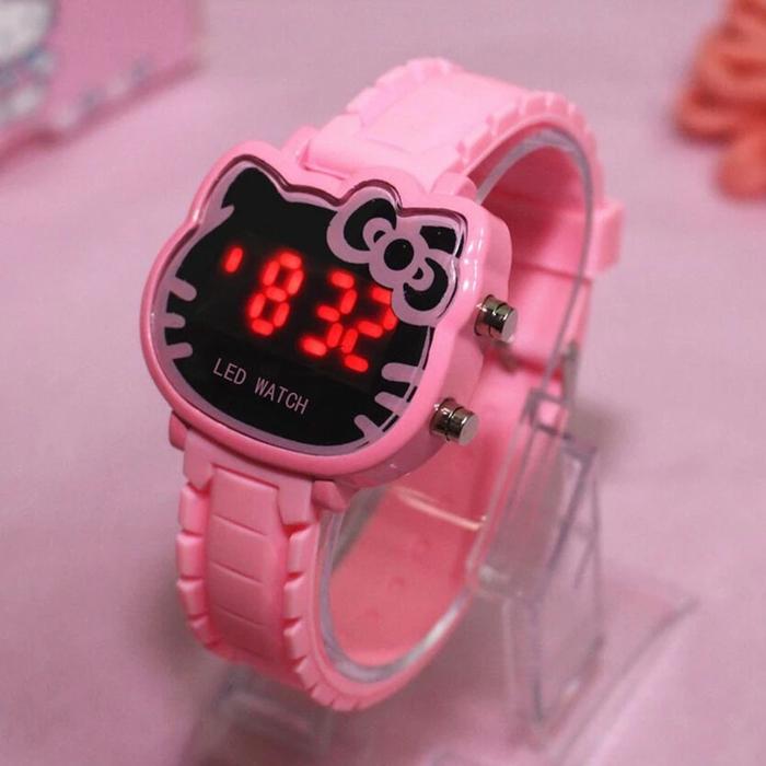 Jam Tangan Hello Kitty Led Anak Perempuan - Jam Tangan Anak Fashion Led Watch KARAKTER HELLO KITTY