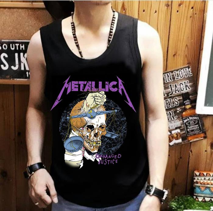 ShopAoi - Singlet Metallica Lekbong Koas Tanpa Lengan Band