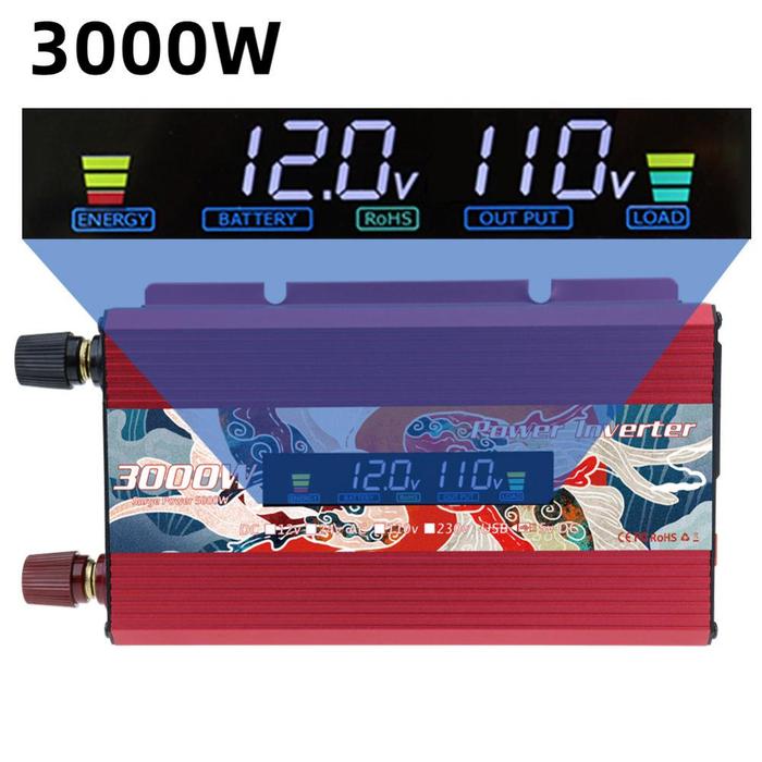 Car Inverter 12V To 220V 3000W  DC To AC Voltage Converter Mini-car