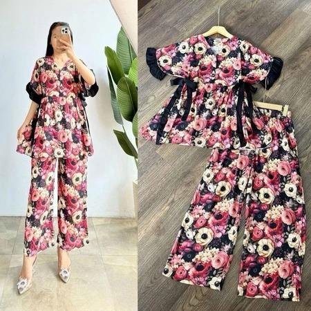TERBARU NANIA SET RAYON 7/8 LD 110 / SETELAN RAYON MOTIF KEKINIAN / SETELAN WANITA CELANA KULOT / ON