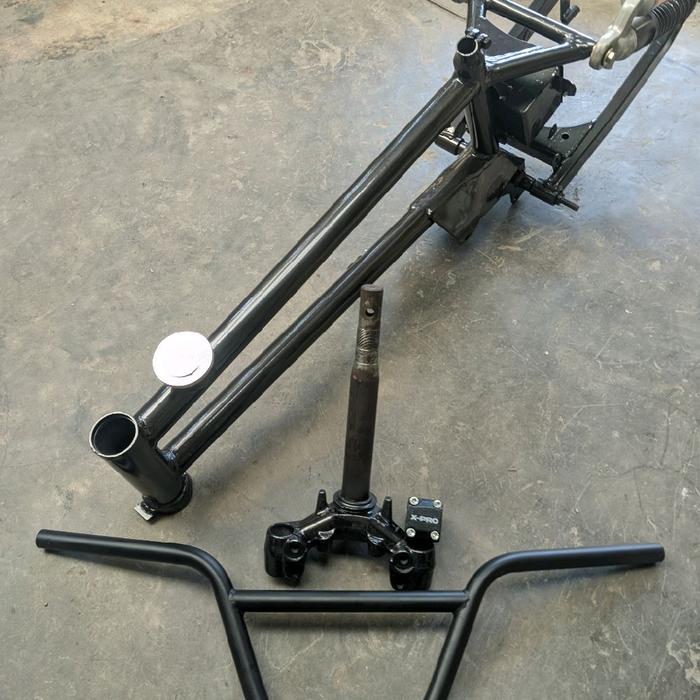Paket BMX Cub Frame Segitiga Stang Braket Arm Belakang Siap Modifikasi Warna Final untuk Modifikasi 