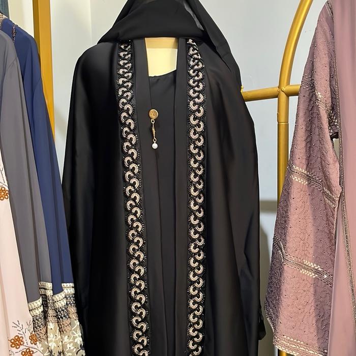 Abaya saudi sarah / Abaya hitam sarah / abaya dubai marun