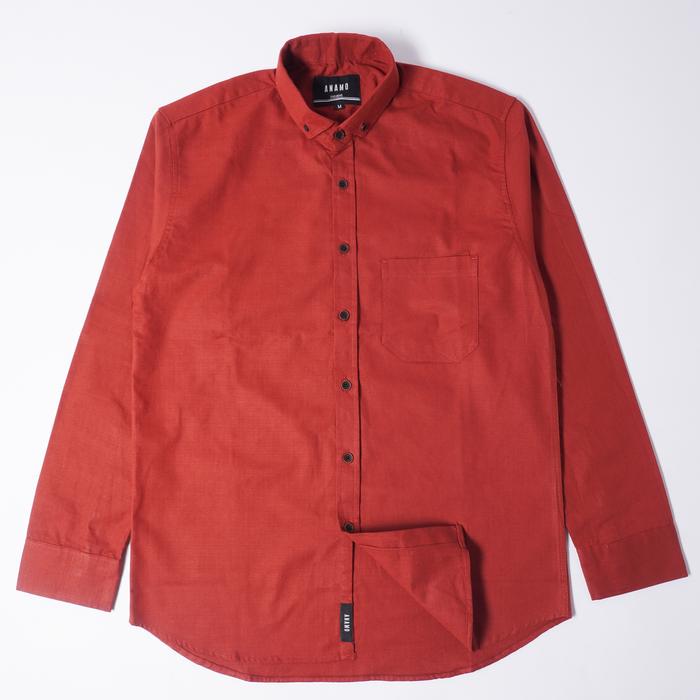 KEMEJA POLOS PRIA MUSTARD PANJANG