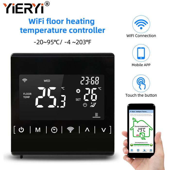 Yieryi Termostat Digital Wifi Listrik, Pengontrol Suhu Dingin
