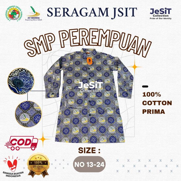 Baju Batik JSIT SMP Perempuan/Merk Jesit/ORI warna biru