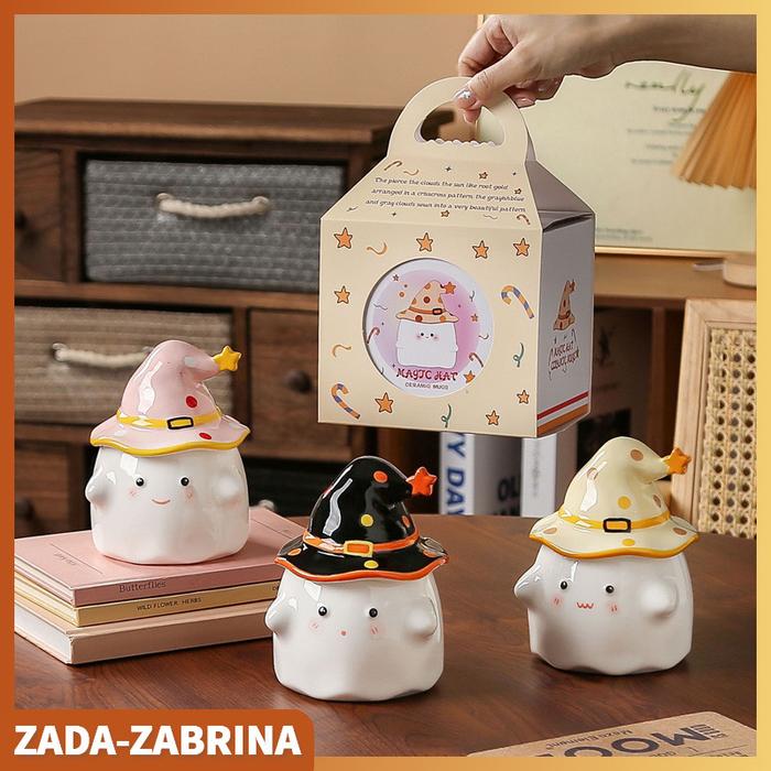 350ml Gelas Mug Magic Hat Cute Little Elf Aesthetic Keramik Imut Kotak Cantik Hadiah Ultah Natal Val