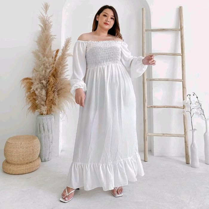 Cod Nadya Long Dress Dewasa Remaja//Gamis Bahan Rayon Twill Remaja-Jumbo