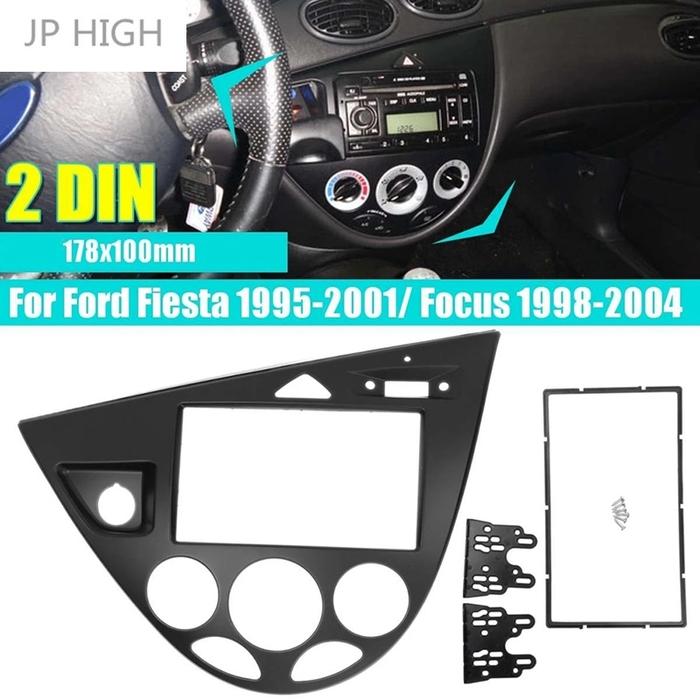 Double 2 Din Radio Car Frame Fascia Trim Dash Mount for Ford Fiesta