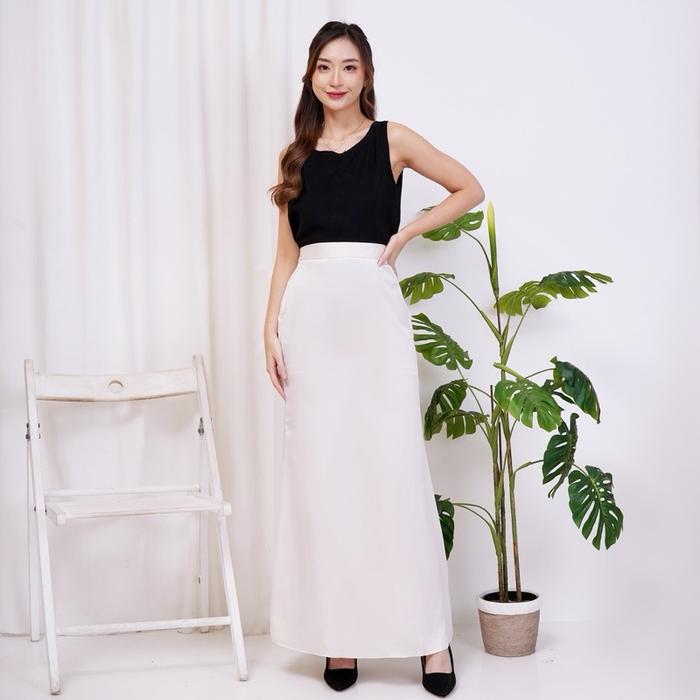 [Lavanya] Rok Silk Satin Duyung Premium Panjang - Wanita Serut