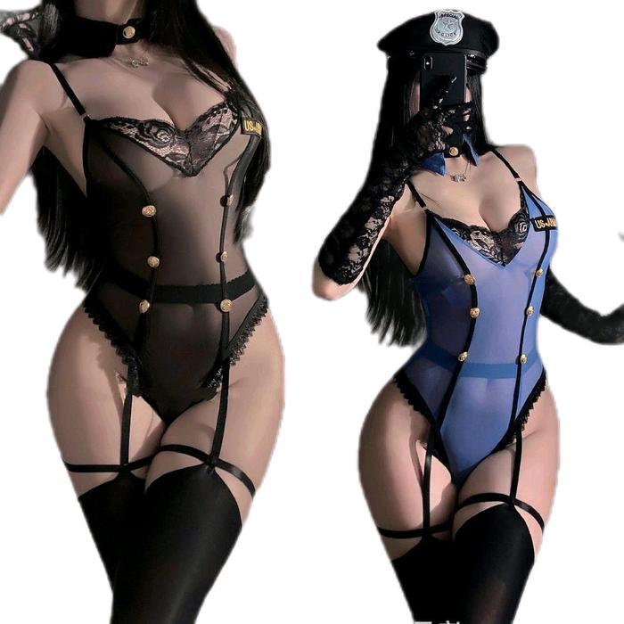 Seragam Polisi Bodysuit Teddy Police Uniform Cosplay Kostum