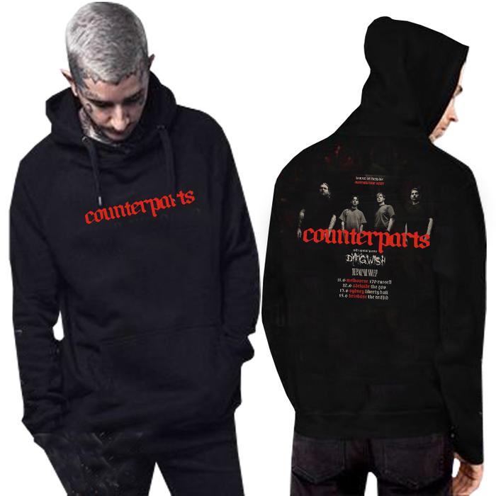 Sweater Counterparts Tour Hoodie Jumper Bahan Cotton Fleece