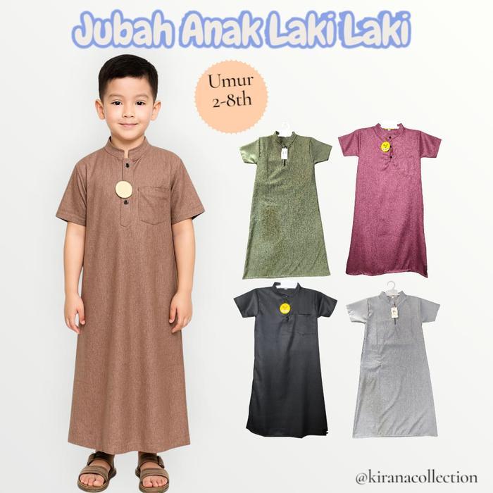 Jubah koko gamis anak laki laki katun madina umur 2-8 tahun