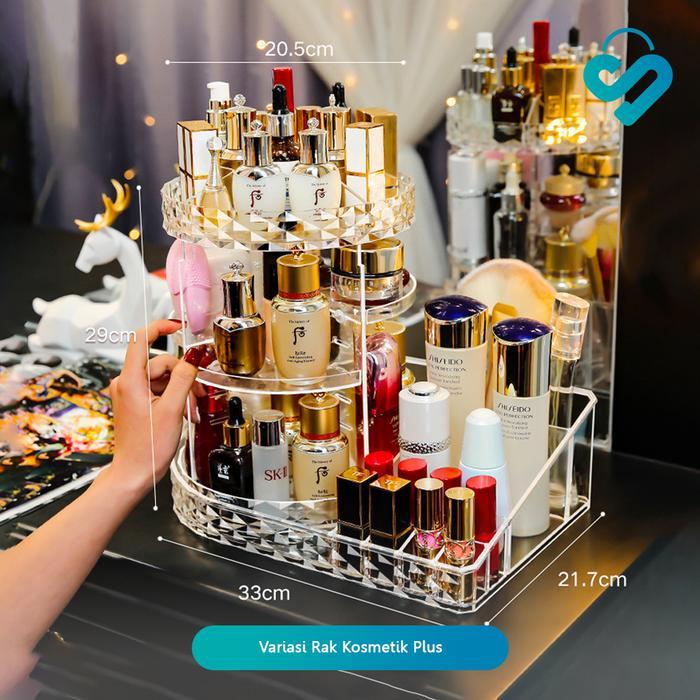 [SH] 1 Rak Kosmetik Acrylic Putar 360 Derajat Diamond | Tempat Kosmetik | Rak Make Up | Tempat Make 