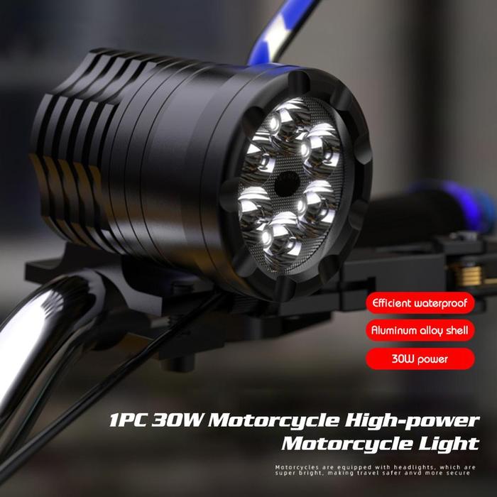 1PC 30W Motorcycle High-power Spotlight LED Headlight Driving Lamp