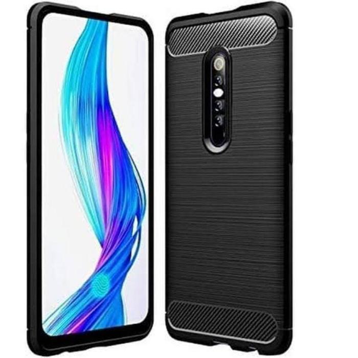COMPATIBLE WITH VIVO V17 PRO V19 CASE SLIM FIT CARBON SOFTCASE FIBER MULTI IPAKY CARBON - Hitam, V17