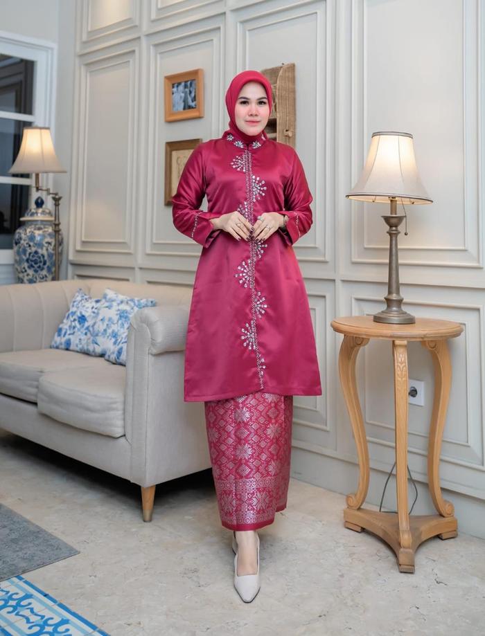 setelan kebaya modern tunik payet zigzag model terbaru/kebaya pesta/kebaya wisuda/ kebaya pengantin\