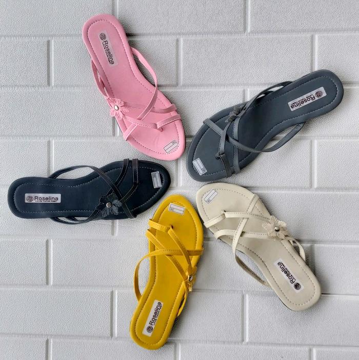 sandal teplek roselind,sandal teplek okky casual red flat jepit sendal murah leticia sandal warna fu