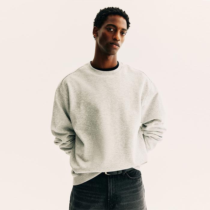 Sweater Abu-Abu Lengan Panjang Crewneck Andy by Frank Dandy