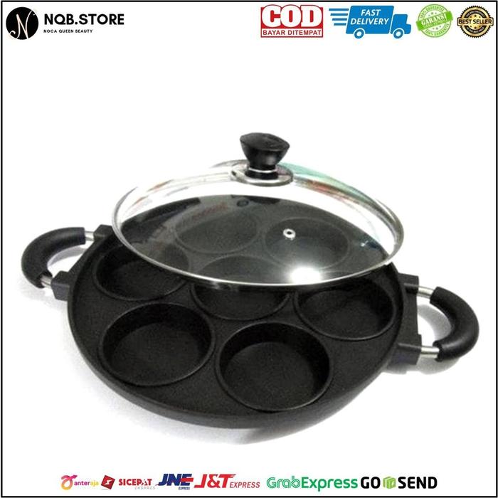 NQB - SNACKMAKER Teflon 7 Lubang Loyang Martabak Mini Cetakan Kue Lumpur Telur Dadar Telor Mini Egg