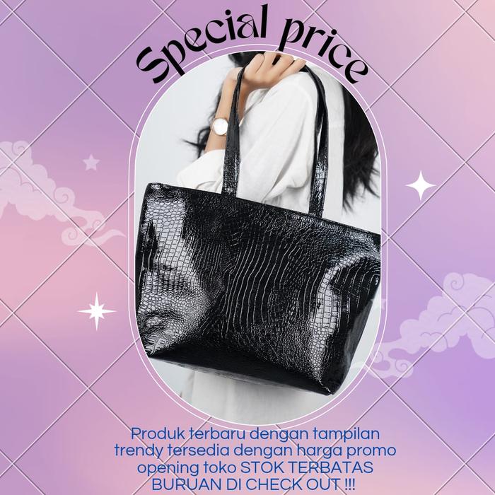 Tas Selempang Wanita Merek STARRISM Glossy ukuran 40x11x25