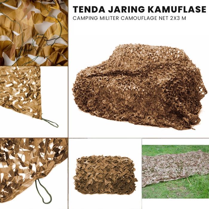 VILEAD Tenda Jaring Kamuflase Camping Militer Camouflage Net 2x3M SG023 Desert Sand