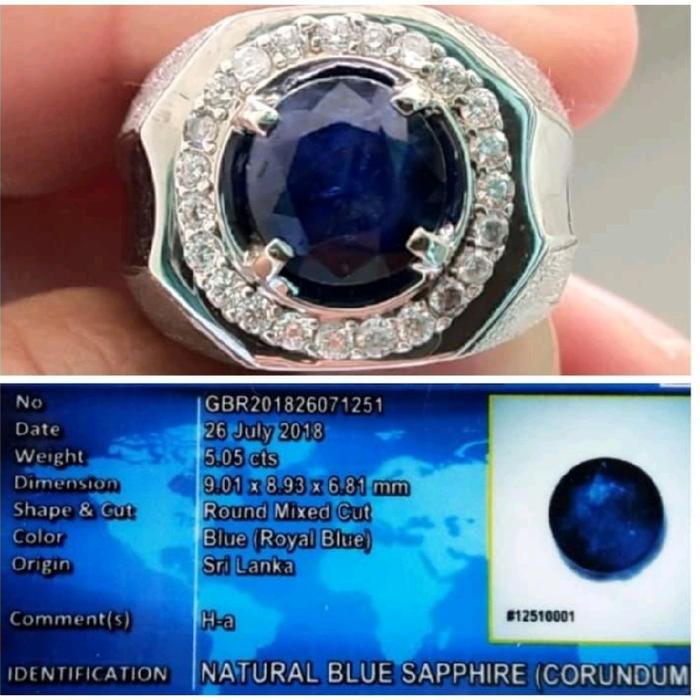 ROYAL BLUE SAPPHIRE CEYLON SAFIR SRILANKA ADA BATU BIRU STAR SRILANGKA