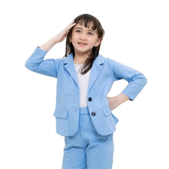 Jas baby blue Blezer anak biru muda Jas anak perempuan jas anak laki laki