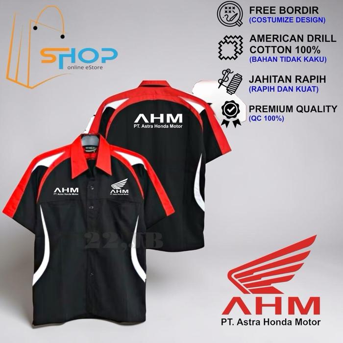Kemeja HONDA AHM ASTRA HONDA MOTOR•Baju ahm honda pt astra full bordir