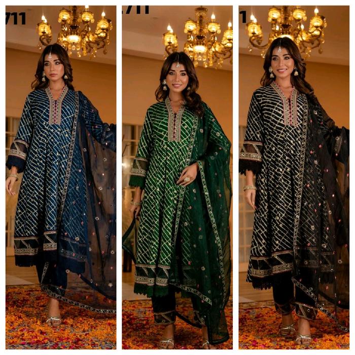 ori baju import india gaun cantik set selendang dan celana pahan paris premium cantik dan mewah