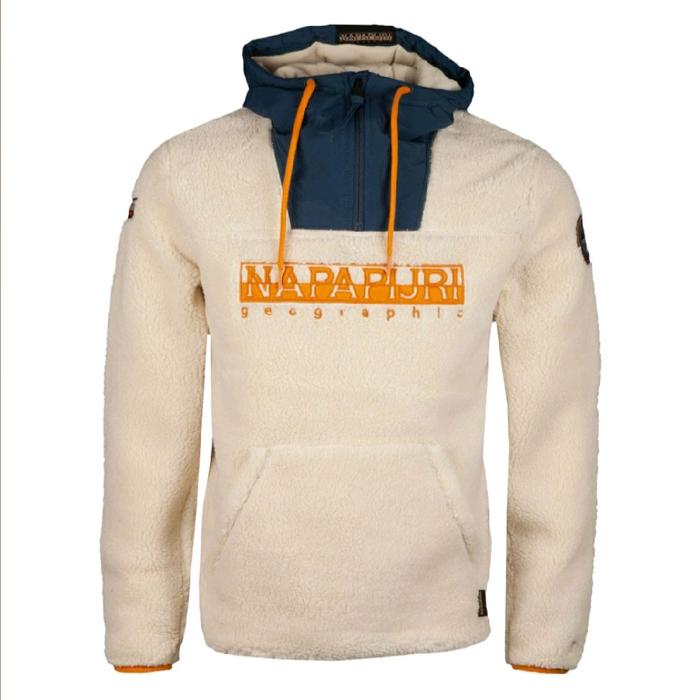 NAPAPIJRI TEIDE 4 HOODIE MEN'S SWEAT WHITECAP GREY JAKET HIKING TREKKING WINTER ORIGINAL