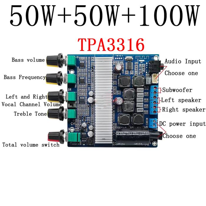 Papan Amplifier Subwoofer HIFI 100W Amplifier Audio 2.1 Bluetooth