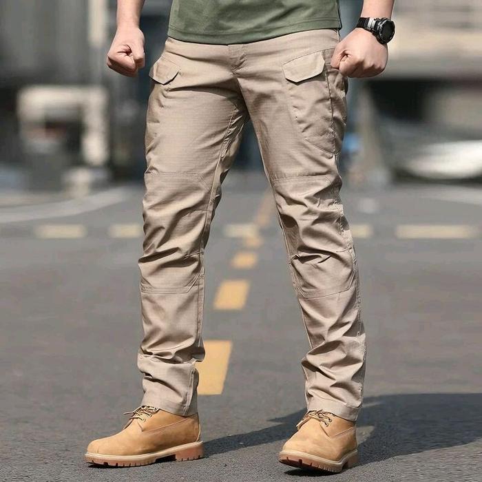 Celana Caergo Tactical Pria Premium Army Black Khaki Grey Cargo Kantong Santai Distro Jogger Loreng 